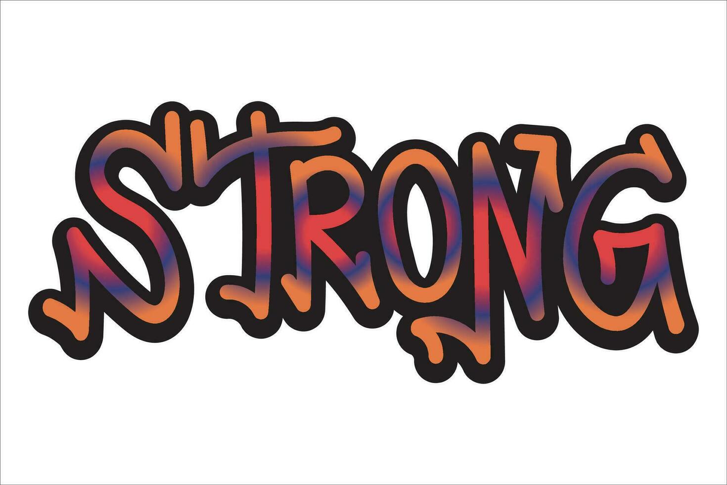 Strong text graffiti art design vector