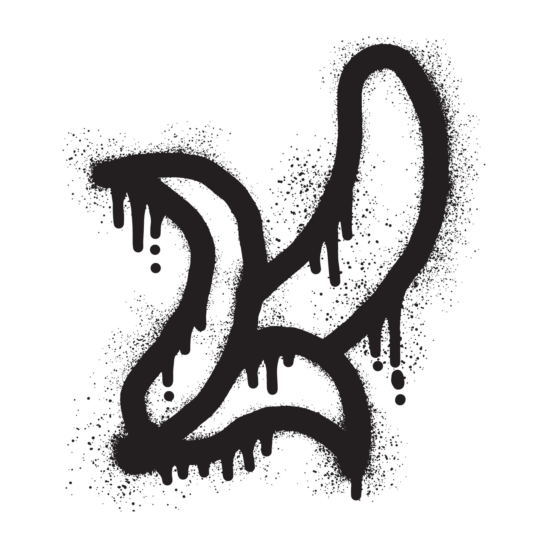 Banana graffiti with black spray paint 29593415 Vector Art at Vecteezy