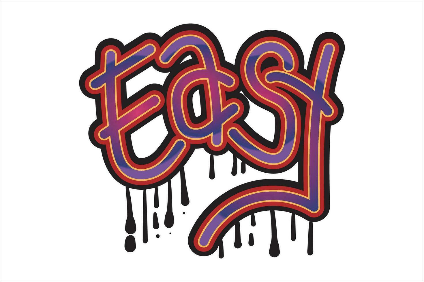 Easy text graffiti art design vector