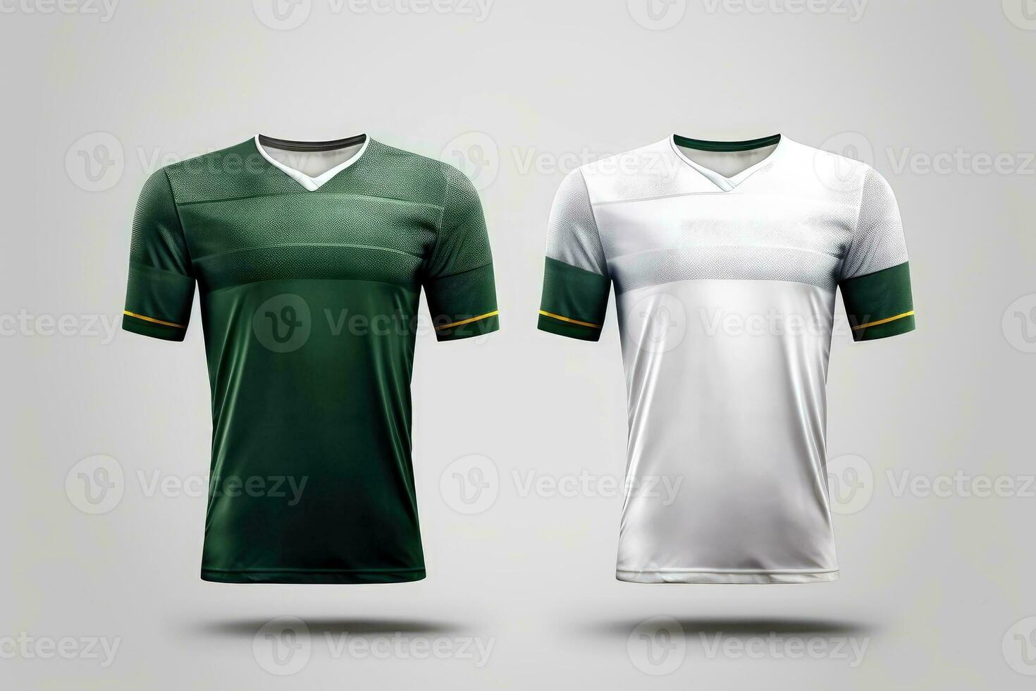 Mockup sports football team uniforms multicolors shirt, Generative AI illustration photo