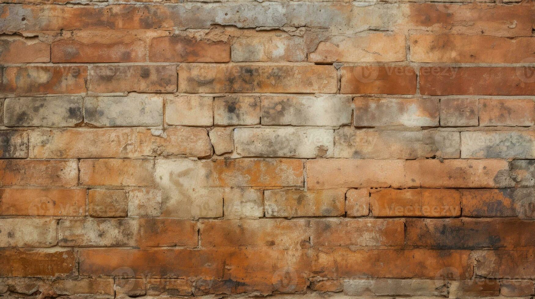 Red brick wall background, texture pattern for continuous replicate, Generative AI illustration photo