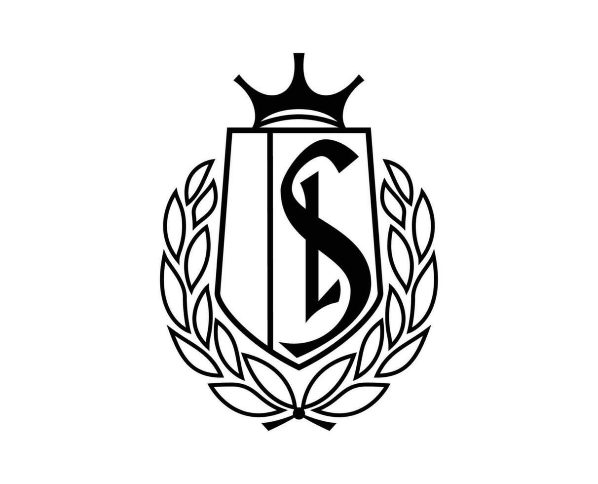 estándar Delaware feudal logo club símbolo negro Bélgica liga fútbol americano resumen diseño vector ilustración