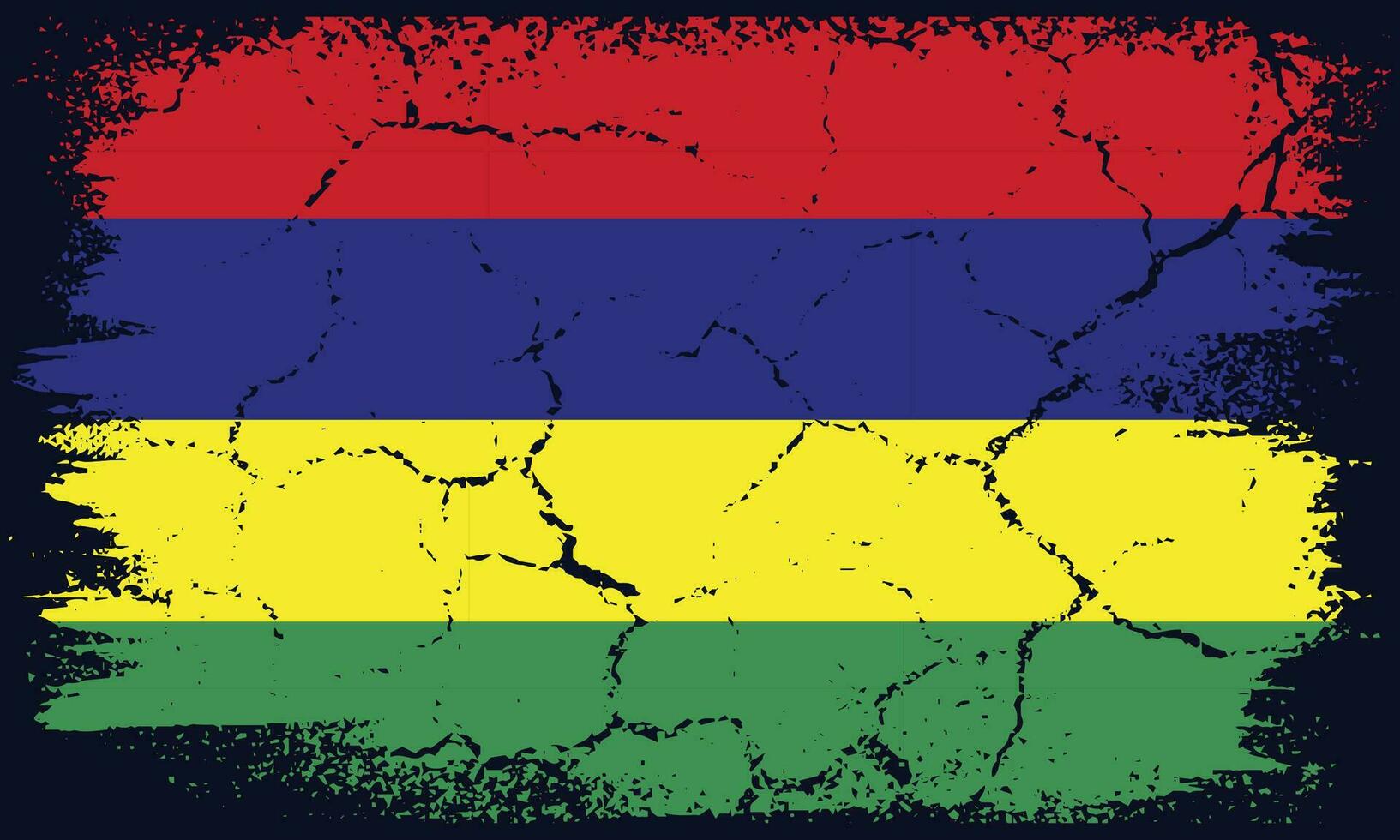 Free Vector Flat Design Grunge Mauritius Flag Background