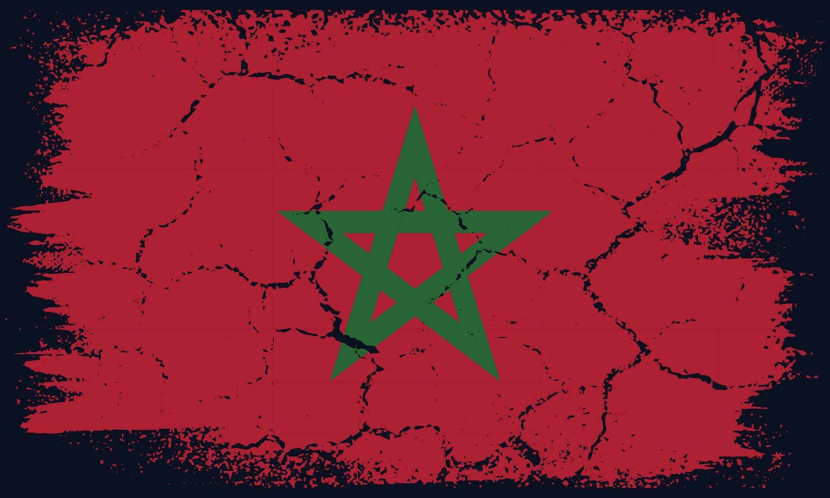 Free Vector Flat Design Grunge Morocco Flag Background