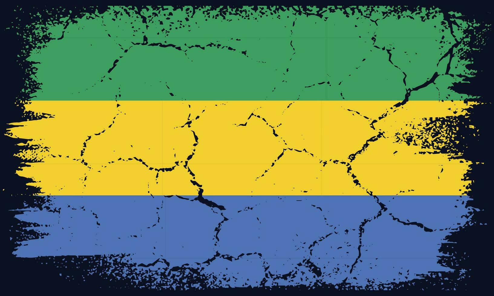 Free Vector Flat Design Grunge Gabon Flag Background