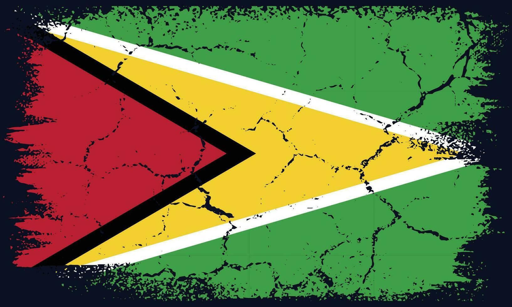 Free Vector Flat Design Grunge Guyana Flag Background