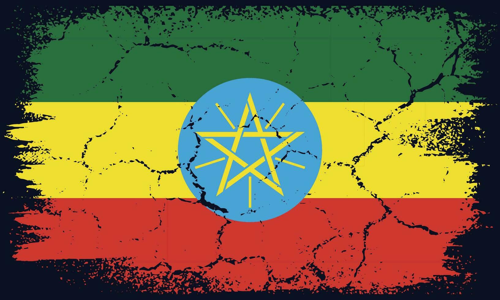 Free Vector Flat Design Grunge Ethiopia Flag Background