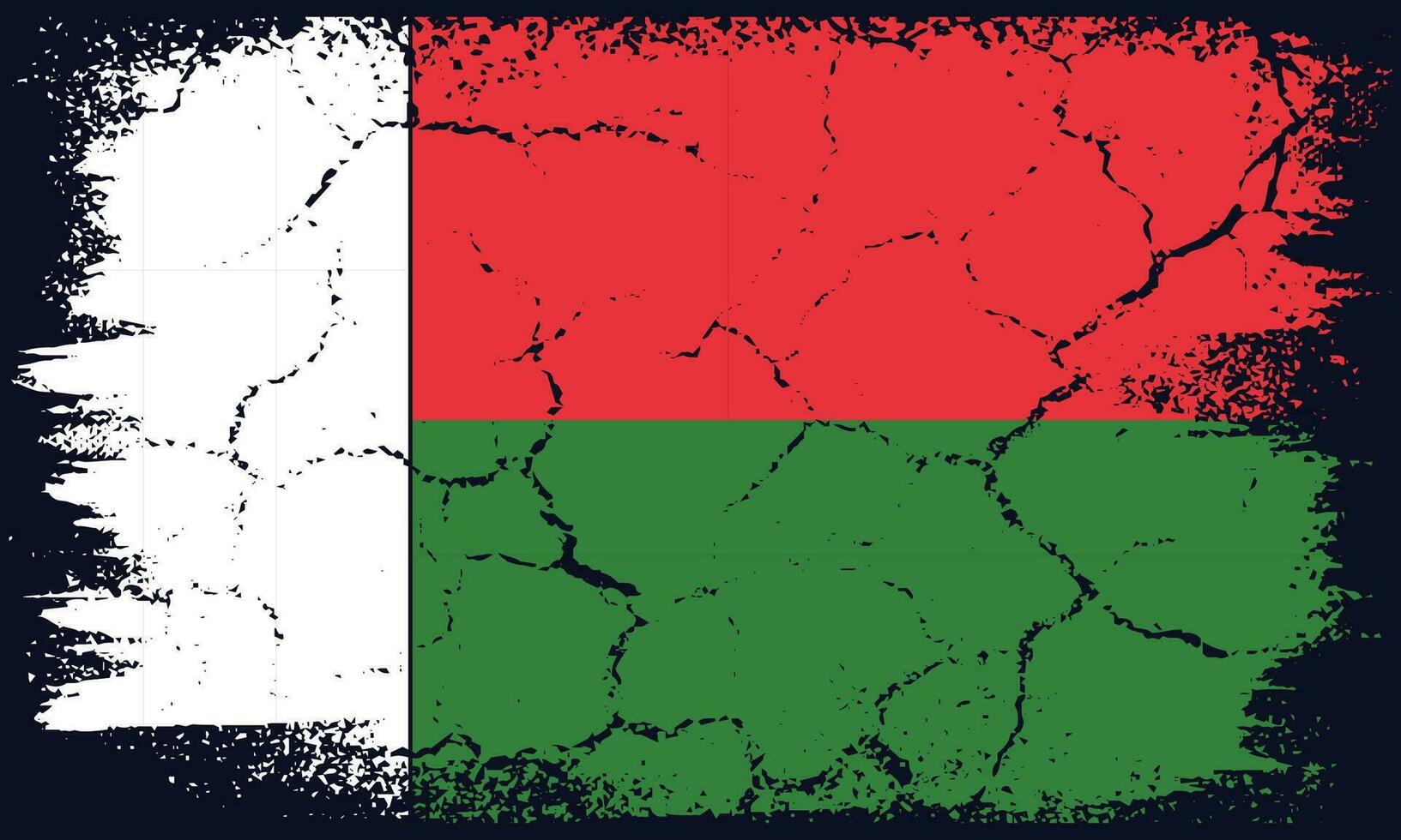 Free Vector Flat Design Grunge Madagascar Flag Background