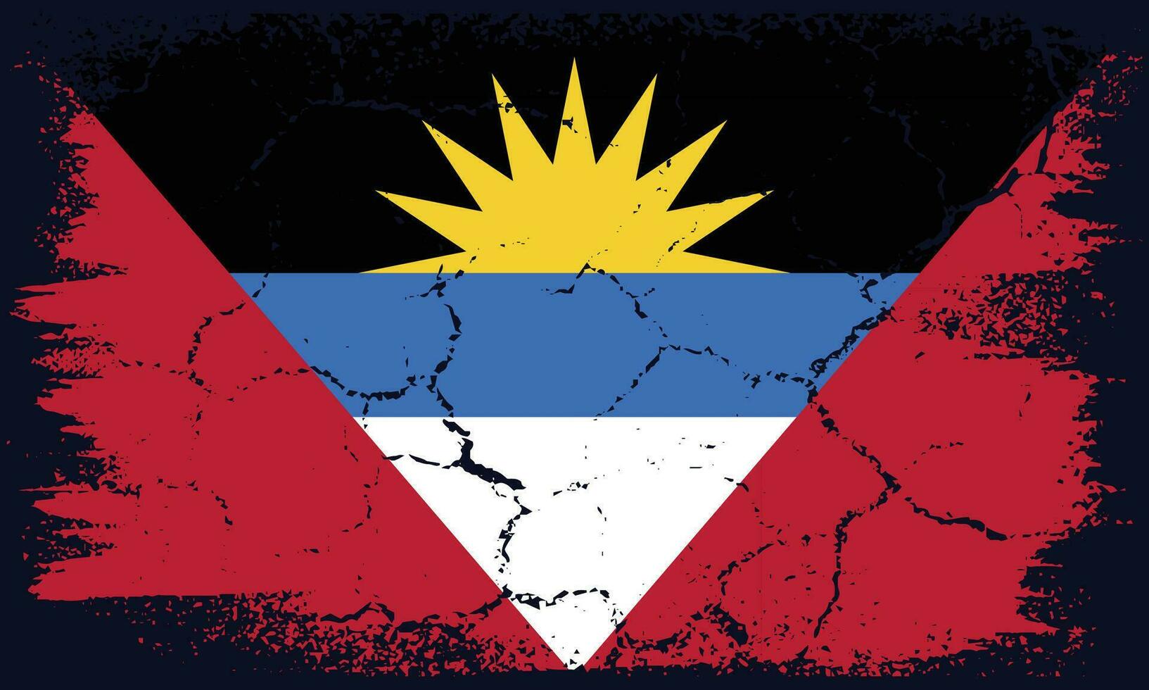 Free Vector Flat Design Grunge Antigua and Barbuda Flag Background