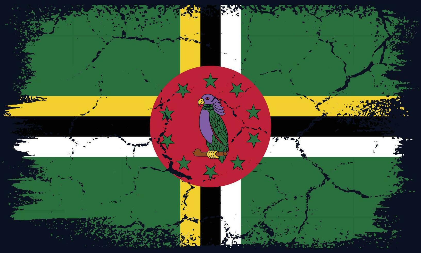 Free Vector Flat Design Grunge Dominica Flag Background