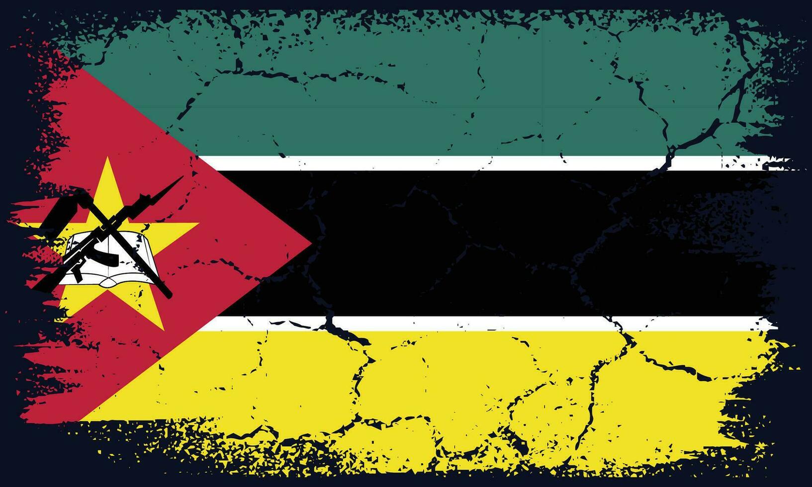 Free Vector Flat Design Grunge Mozambique Flag Background