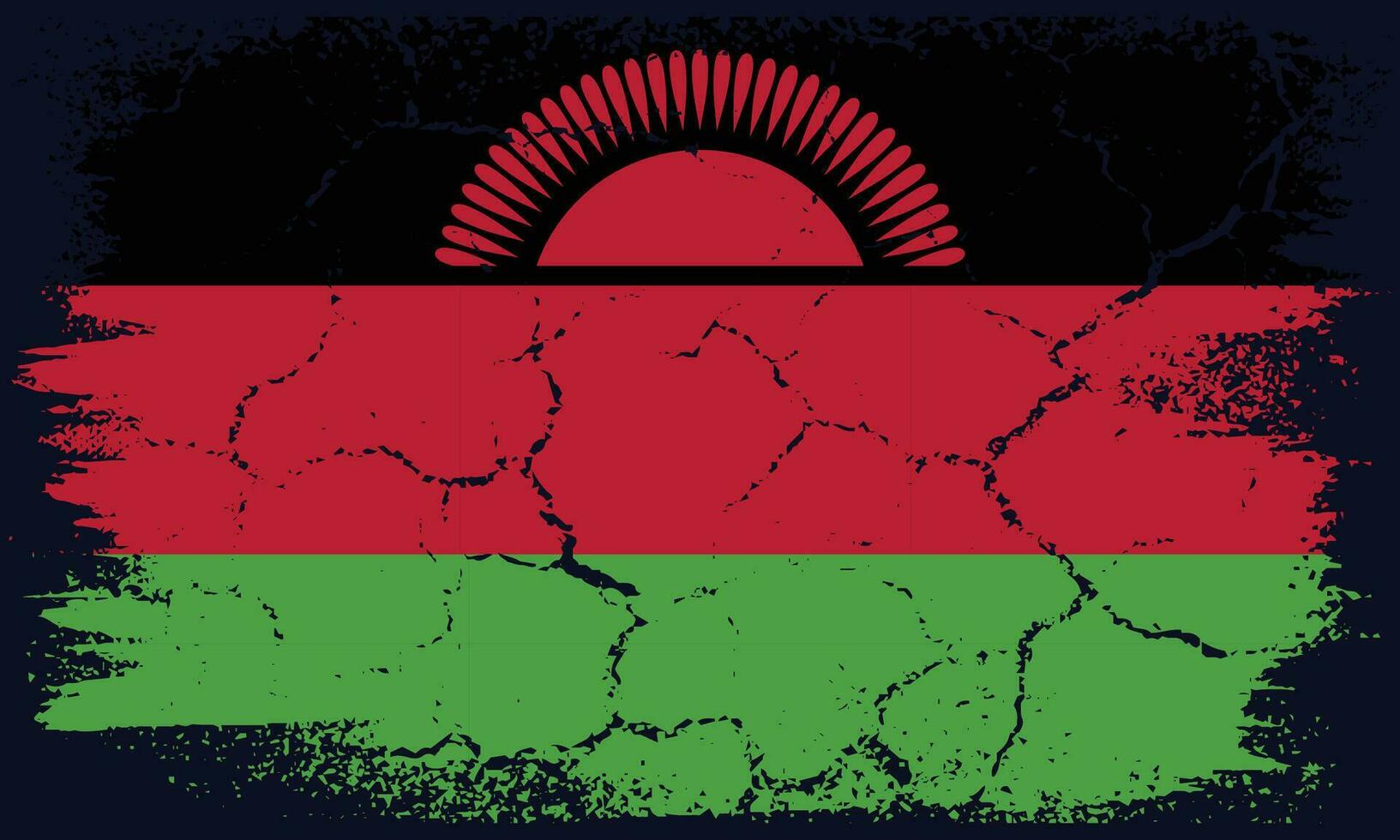 Free Vector Flat Design Grunge Malawi Flag Background