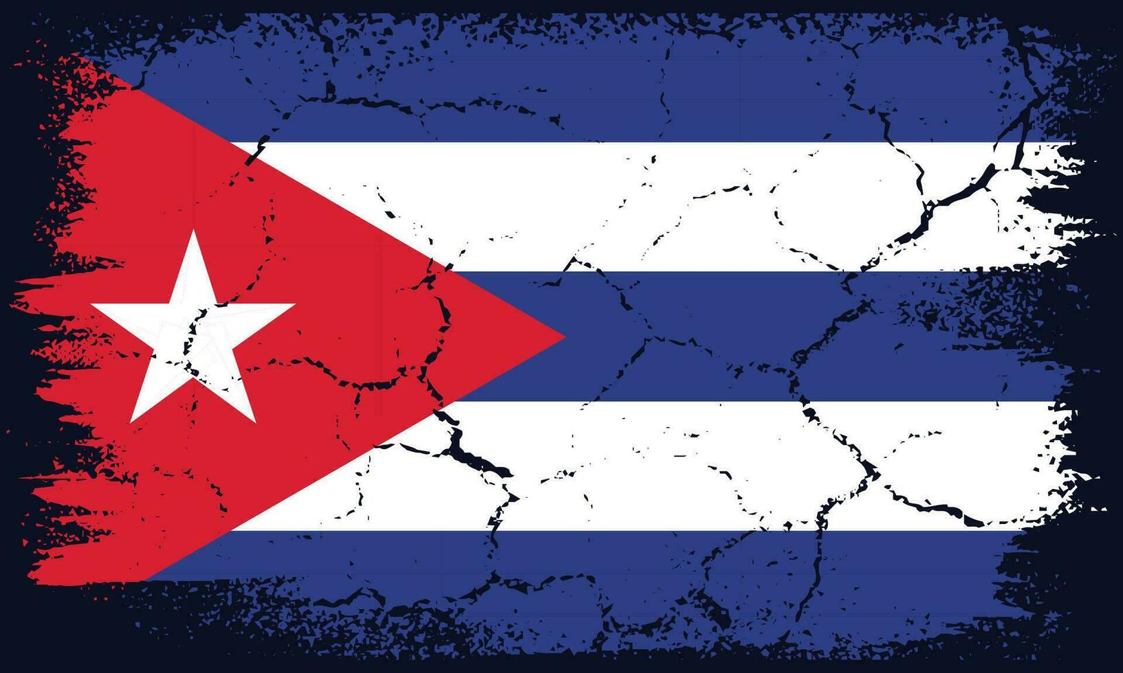 Free Vector Flat Design Grunge Cuba Flag Background