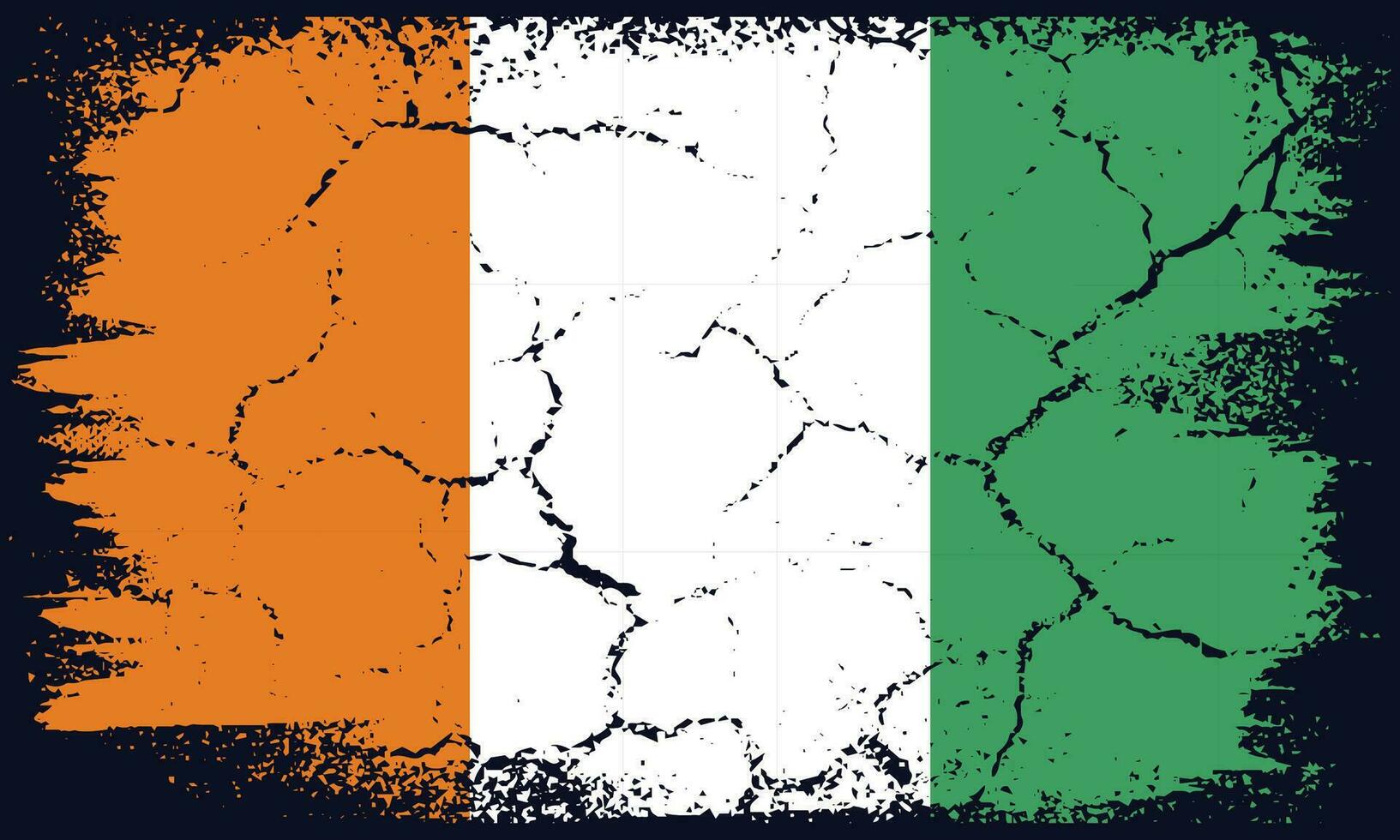 Free Vector Flat Design Grunge Ivory Coast Flag Background