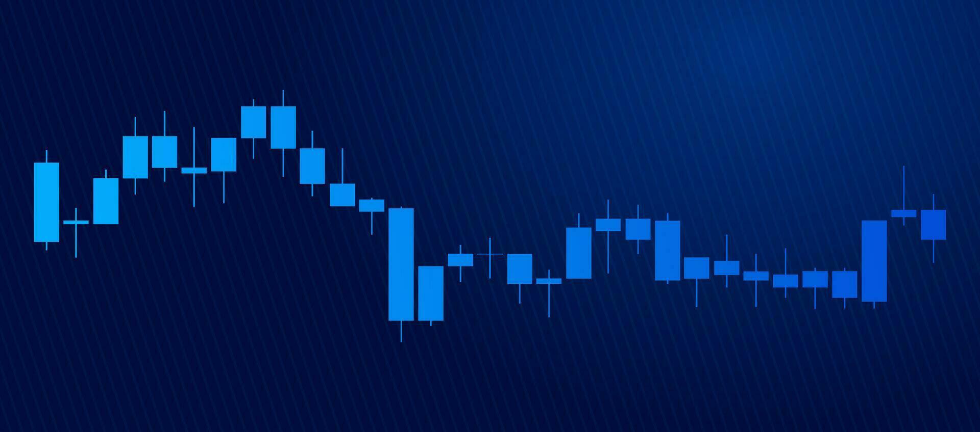 Trading of stock Chart blue technology Background template. trade Chart of forex, cryptocurrency, stock market and Binary option with Candles and indicators. Exchange buy sell in financial market. vector