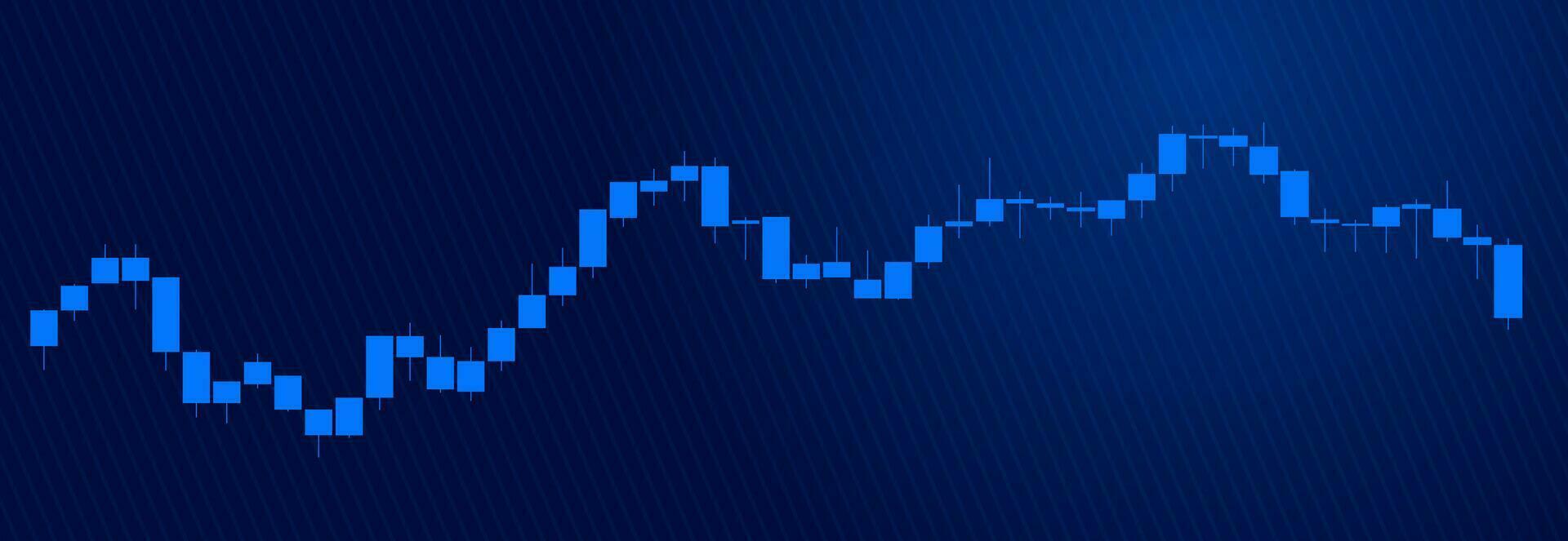 Trading of stock Chart blue technology Background template. trade Chart of forex, cryptocurrency, stock market and Binary option with Candles and indicators. Exchange buy sell in financial market. vector