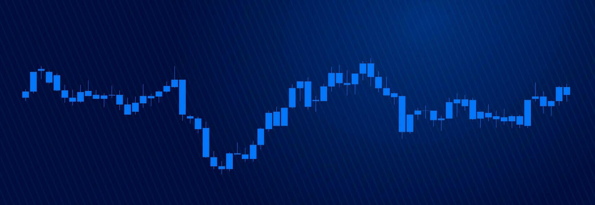 Trading of stock Chart blue technology Background template. trade Chart of forex, cryptocurrency, stock market and Binary option with Candles and indicators. Exchange buy sell in financial market. vector