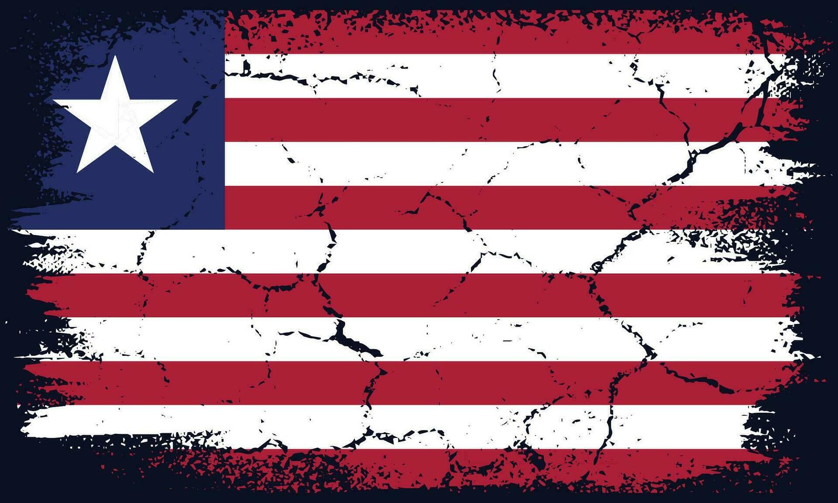 Free Vector Flat Design Grunge Liberia Flag Background