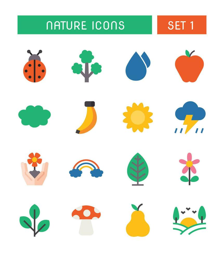 Set Of Nature And Environment Icons vector