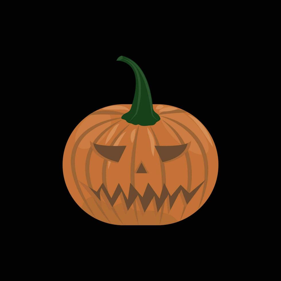 Pumpkin with a carved face for Halloween vector