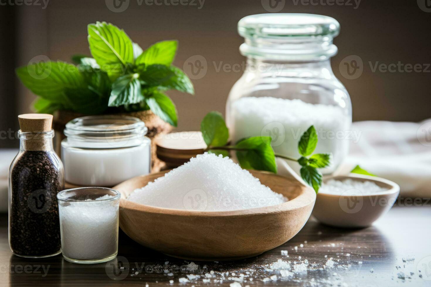 Showcasing homemade natural ingredients used for brighter healthier teeth whitening photo