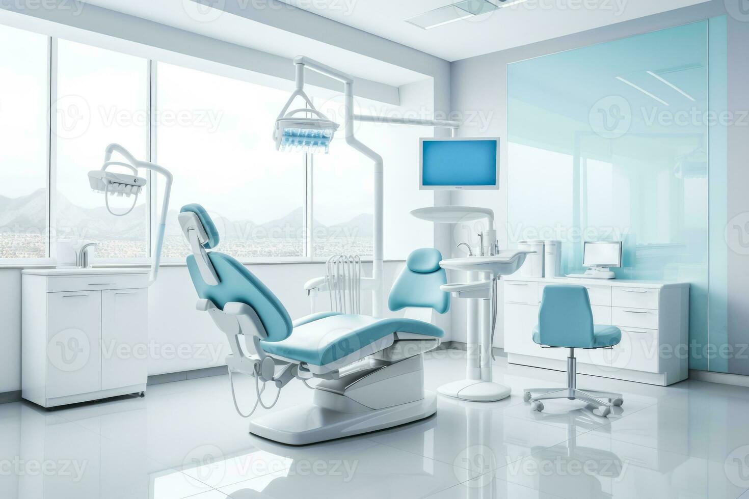 moderno dental oficina preparar exhibiendo equipo antecedentes con vacío espacio para texto foto