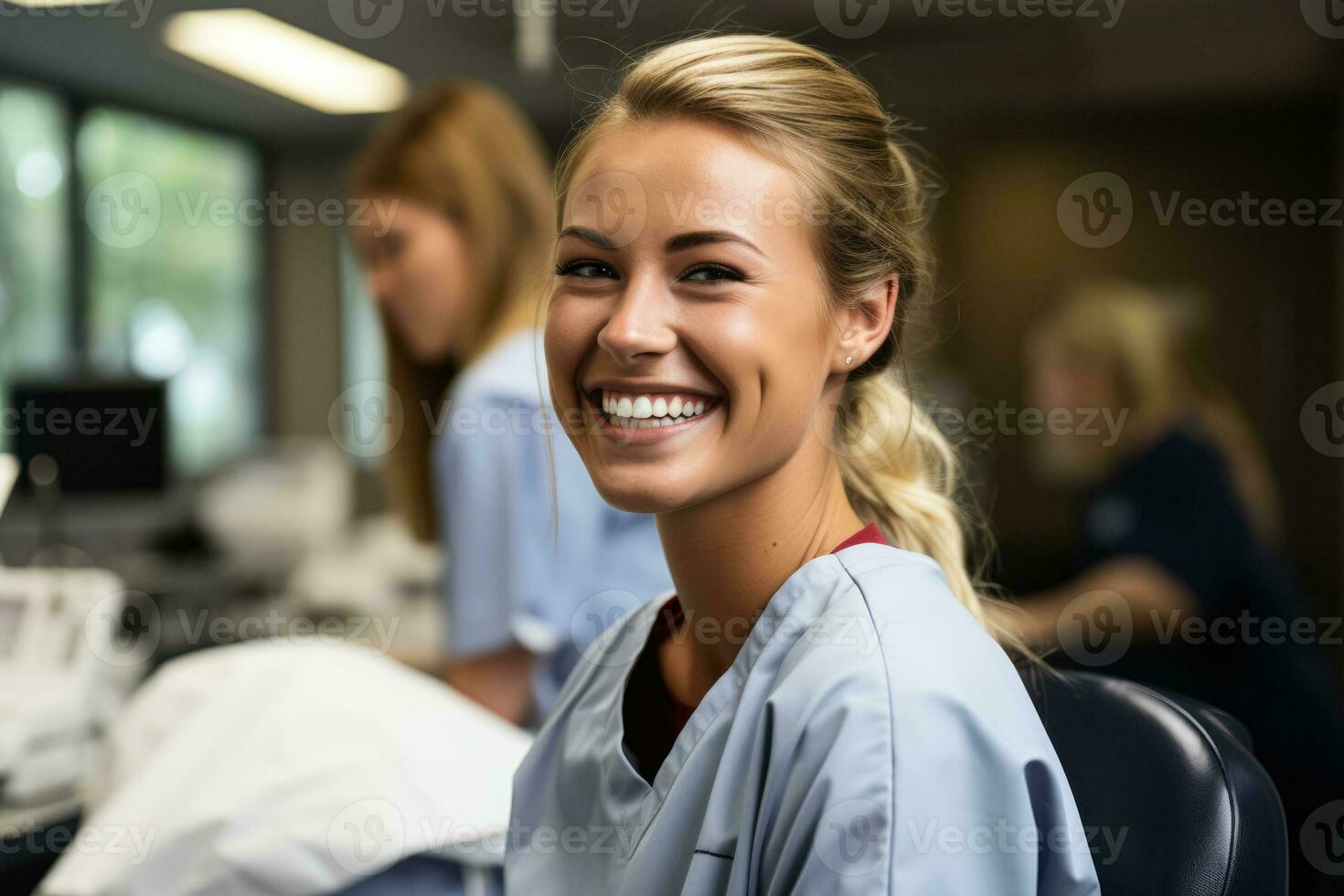 dental higienistas exhibiendo escalada y raíz cepillado procedimiento pasos profesionalmente foto