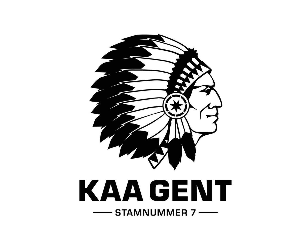 KAA Gent Club Logo Symbol Black Belgium League Football Abstract Design Vector Illustration