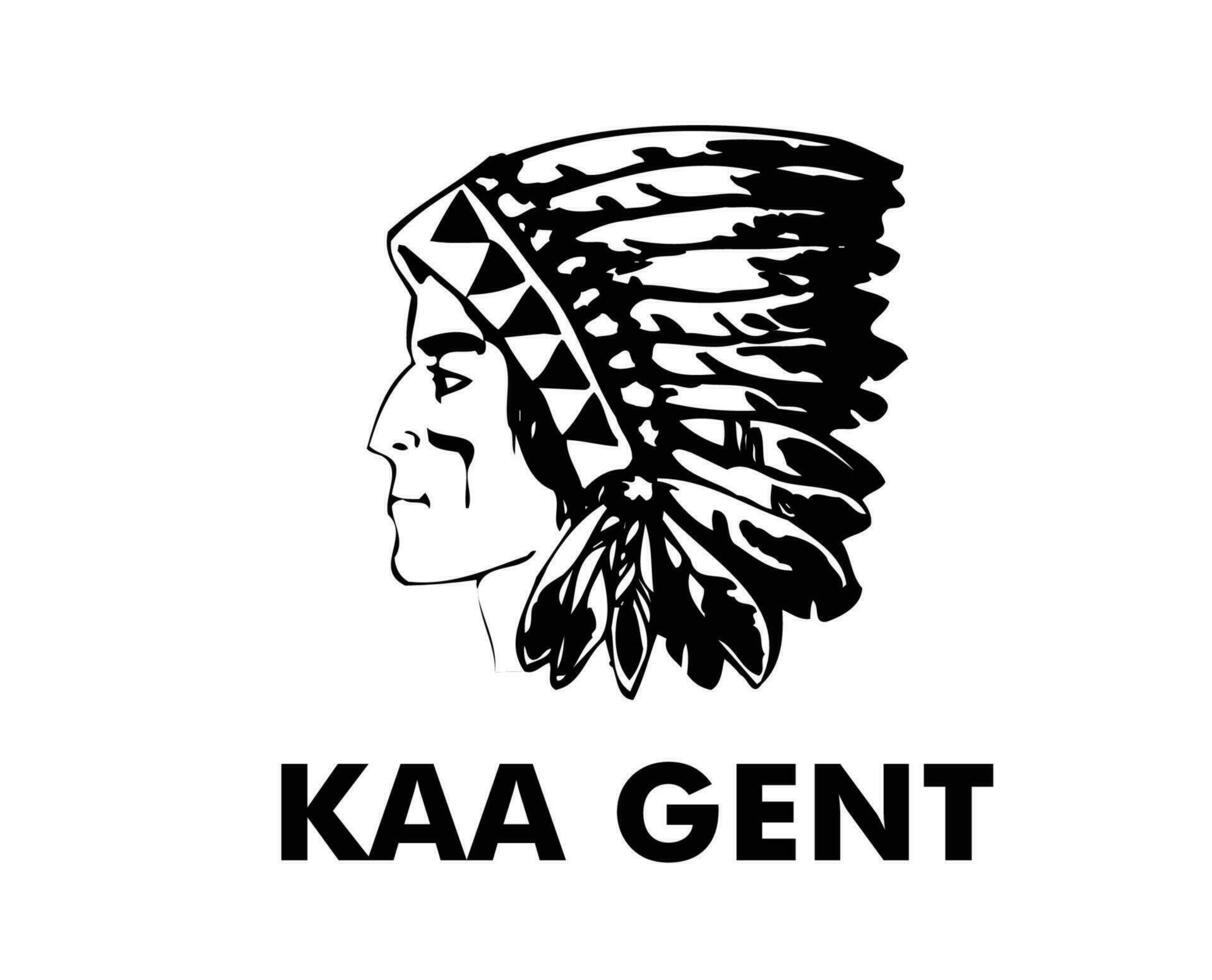KAA Gent Club Symbol Logo Black Belgium League Football Abstract Design Vector Illustration