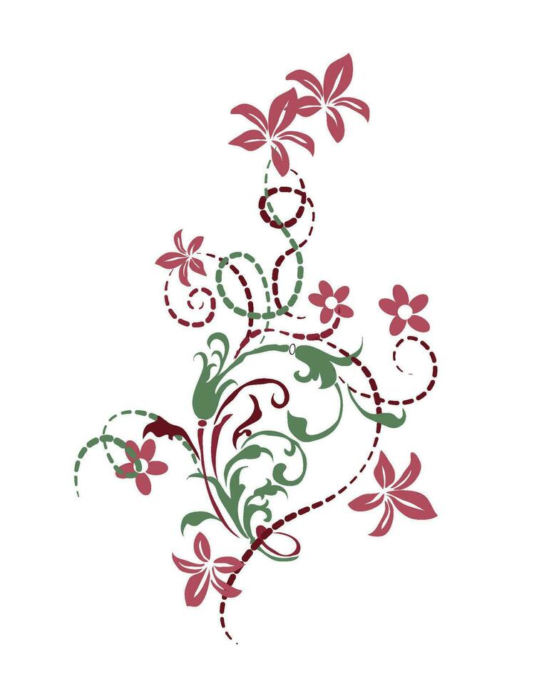 floral vintage embroidery pattern vector