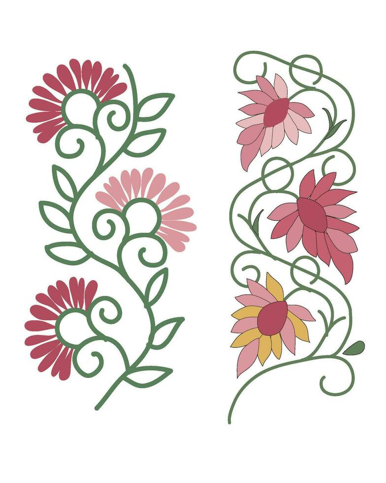 floral vintage embroidery pattern vector