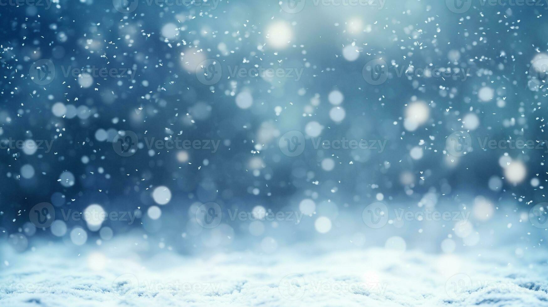 blur snow background. festive winter holiday and Christmas and new year backdrop for design element. generative AI photo