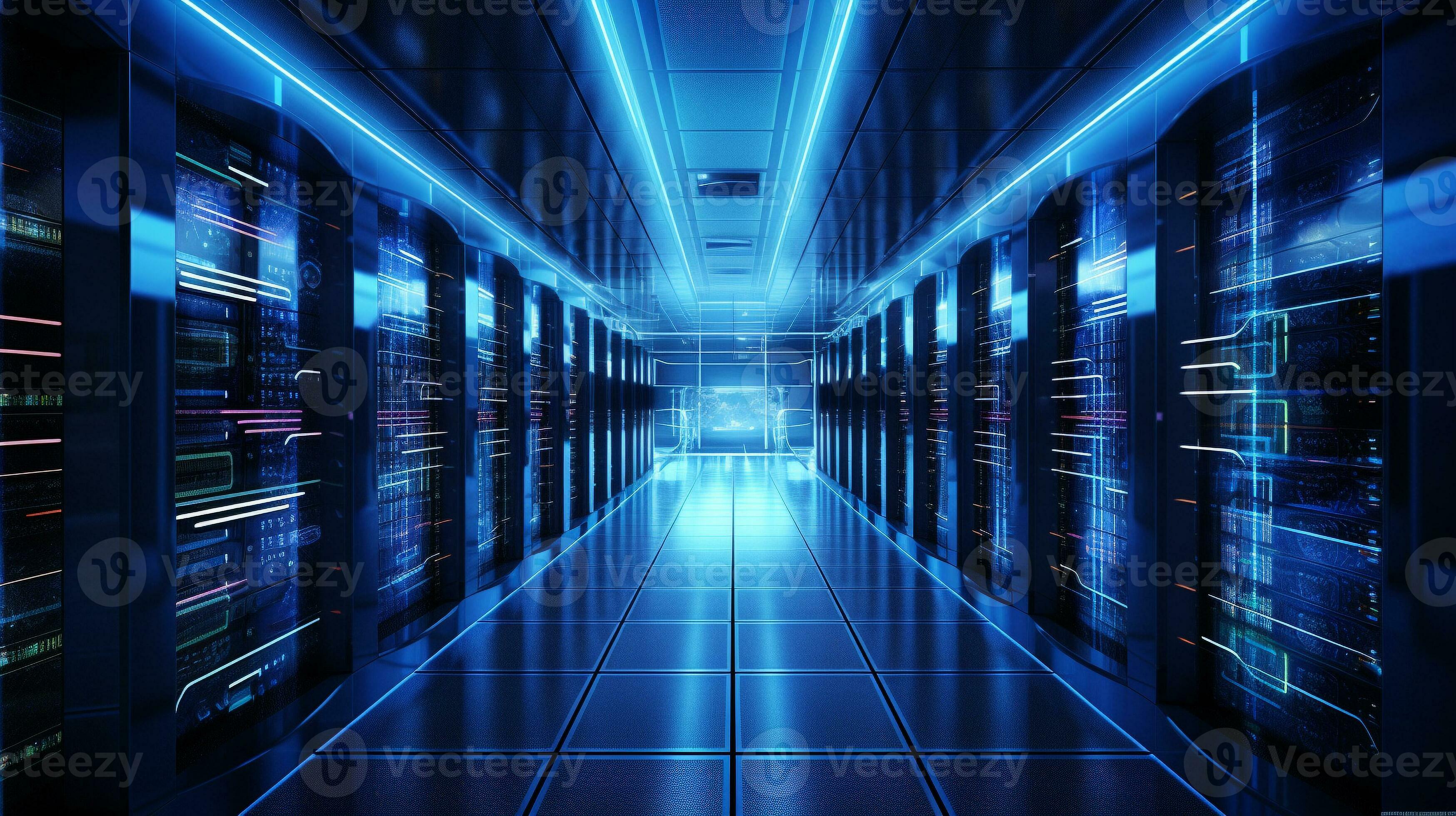 computer server room. data center for digital database collection