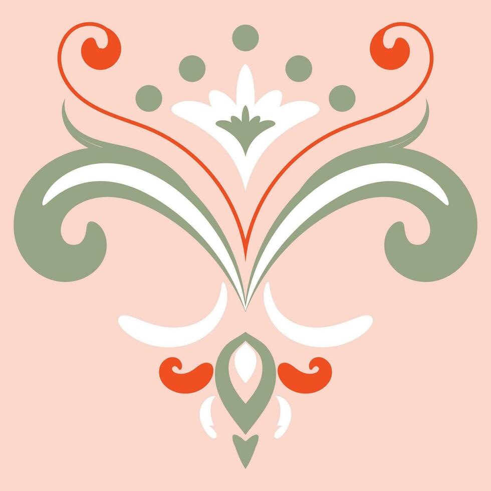 damask graphic decorative border oriental flower ornament Baroque and Victorian style For seamless patterns, wrapping, wallpapers, greeting cards and business cards, wedding invitations, etc. vector