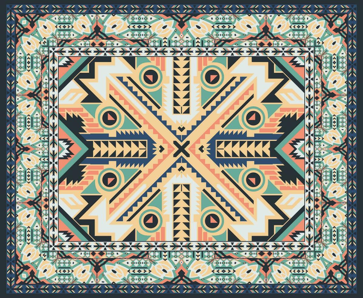 vistoso ornamental vector diseño para alfombra, tapis, yoga estera. geométrico étnico clipart. árabe ornamental alfombra con decorativo elementos.persian alfombra,