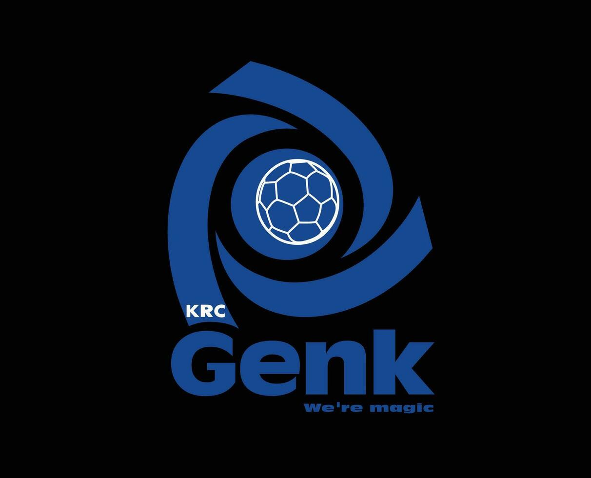 krc Genk club logo símbolo Bélgica liga fútbol americano resumen diseño vector ilustración con negro antecedentes