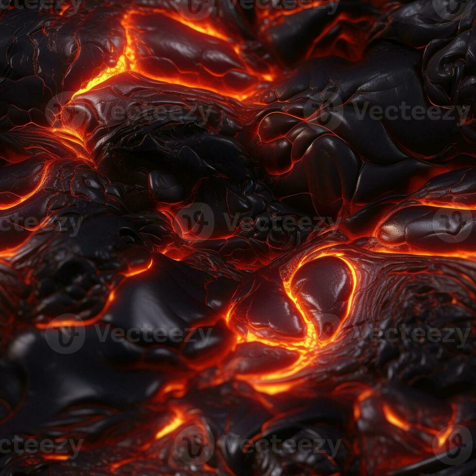 Volcanic Power, 3D Lava Volcano - Erupting Magma Illustration for Striking Wallpaper and Seamless Design - AI Generative photo