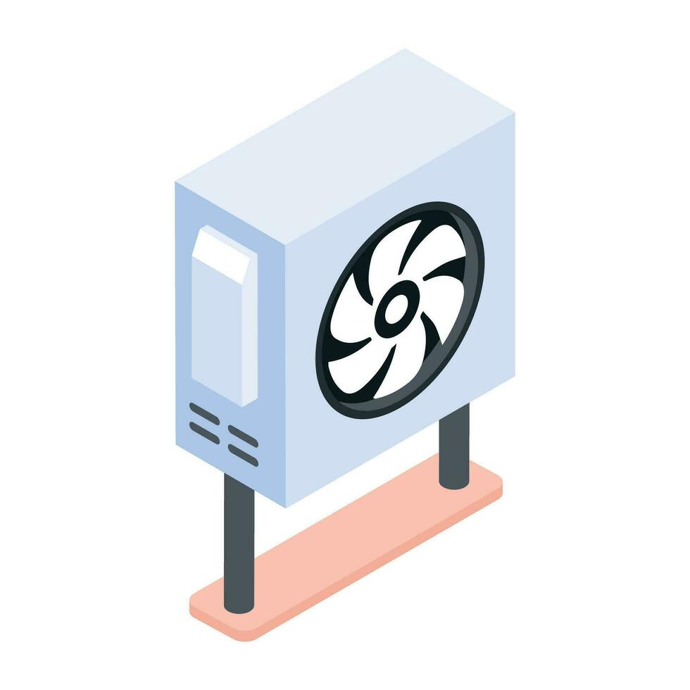 An isometric icon of power supply vector