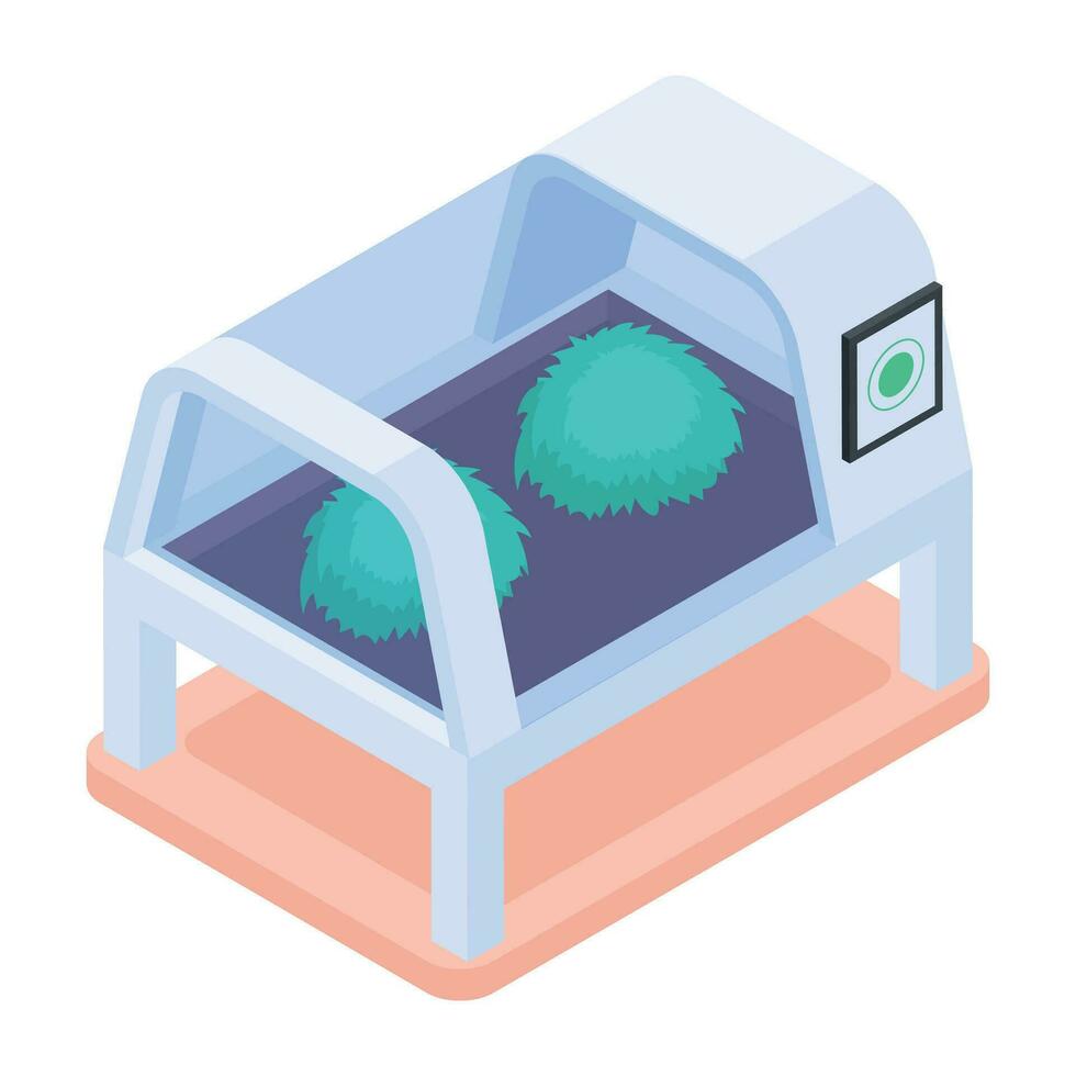 Aeroponic bed icon in isometric style vector