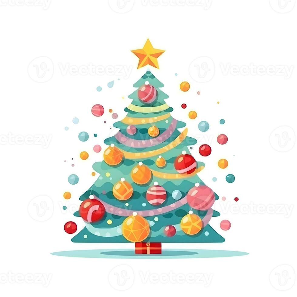 christmas tree object background isolated winter holiday decoration design generative AI. photo