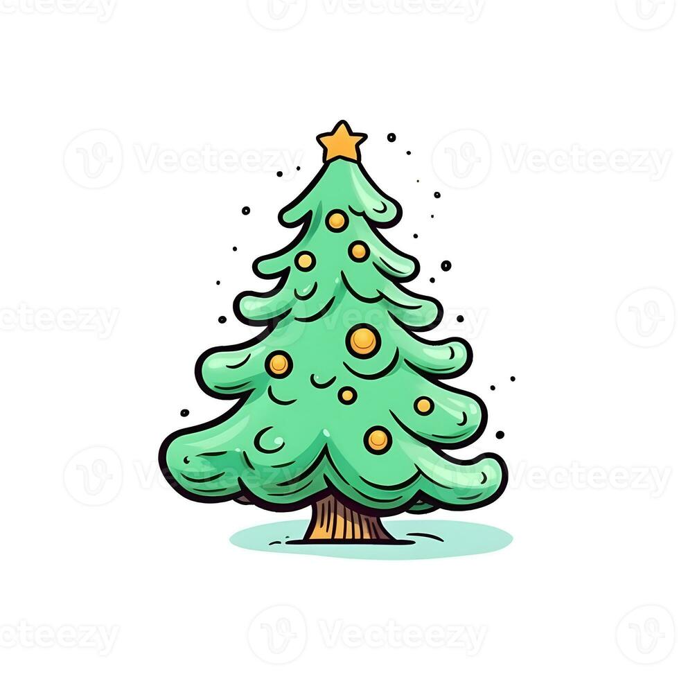 christmas tree object background isolated winter holiday decoration design generative AI. photo