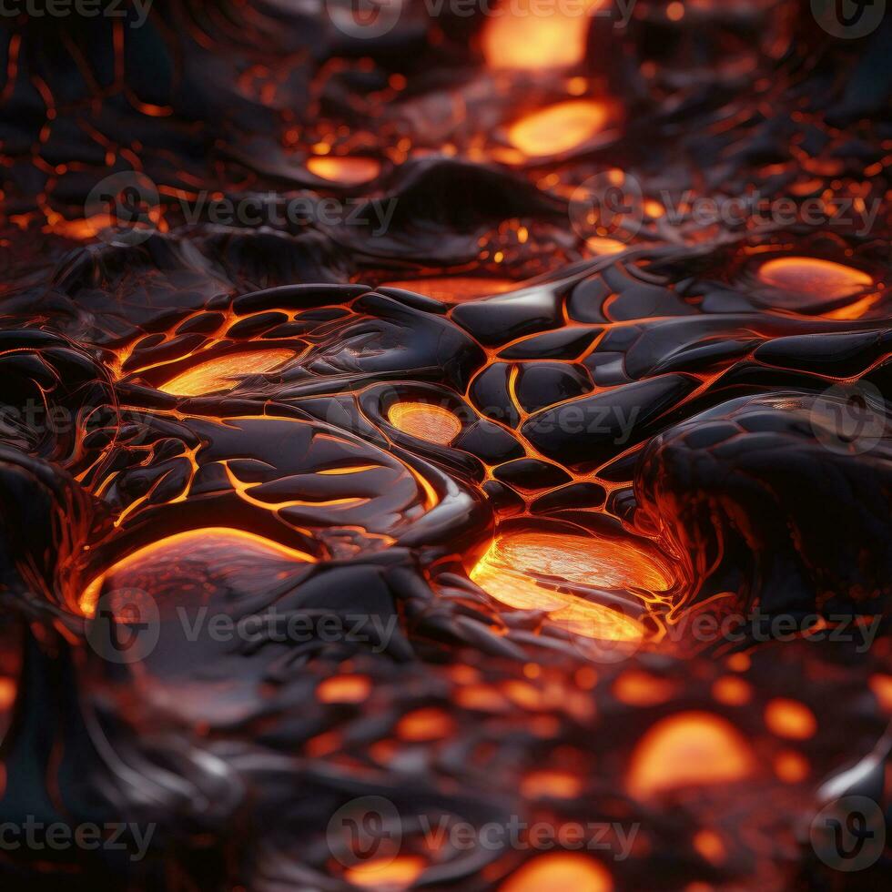 Volcanic Power, 3D Lava Volcano - Erupting Magma Illustration for Striking Wallpaper and Seamless Design - AI Generative photo