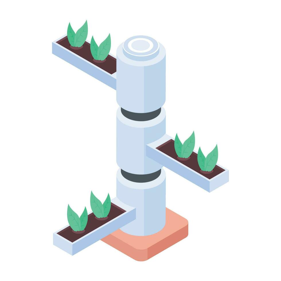 Aeroponic bed icon in isometric style vector