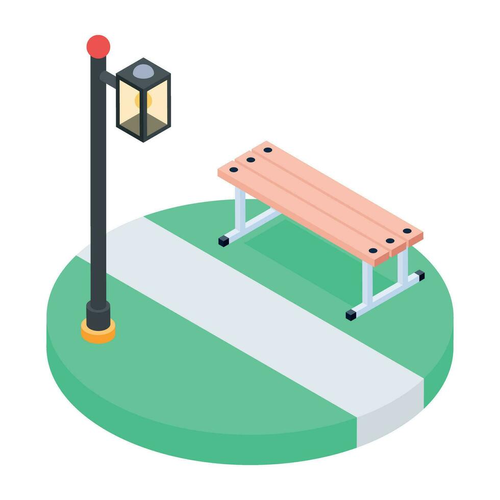 A handy isometric illustration of street lane vector