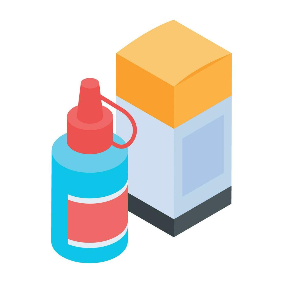 Trendy adhesive liquid isometric icon vector