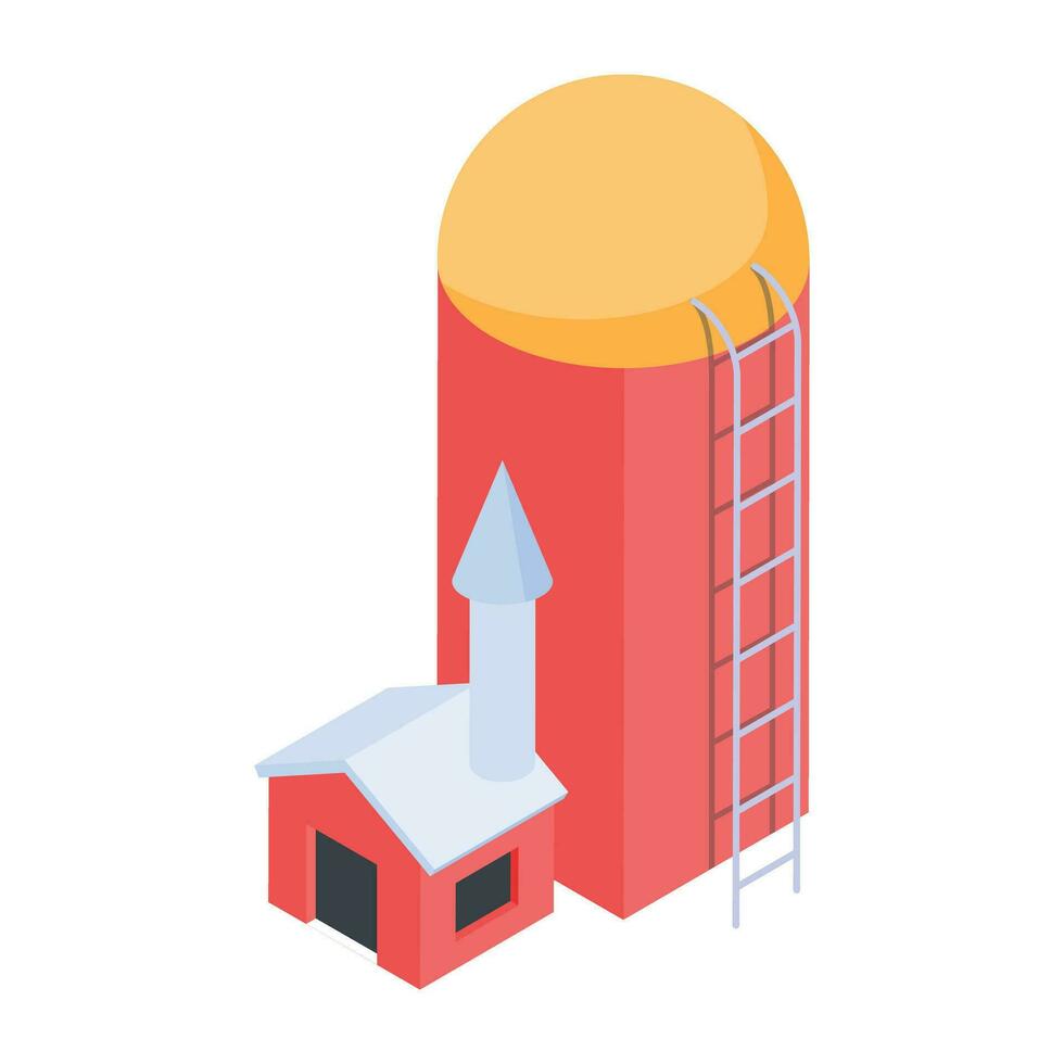 Trendy farm storage isometric icon vector