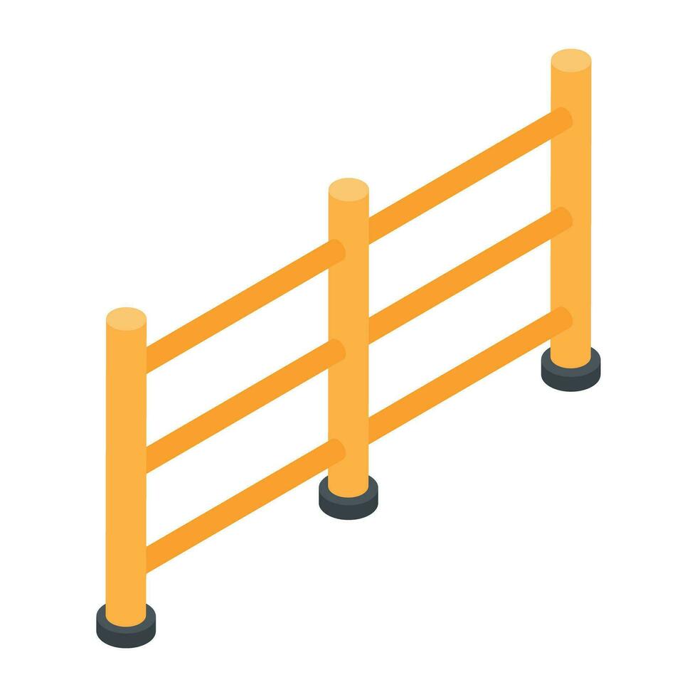Get isometric icon of animal fence vector