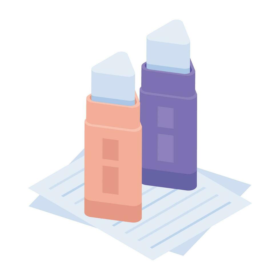 Modern isometric icon of paper glue vector