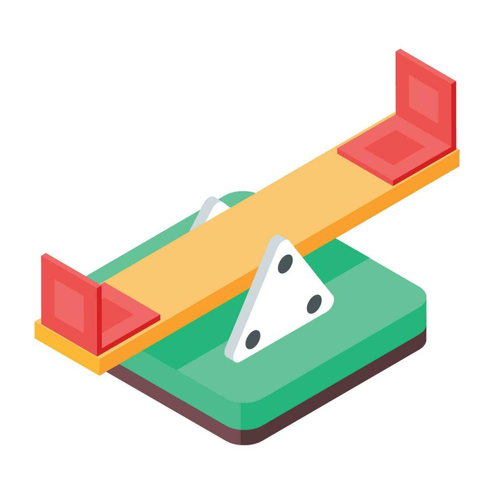 Check out this isometric illustration of a seesaw swing vector