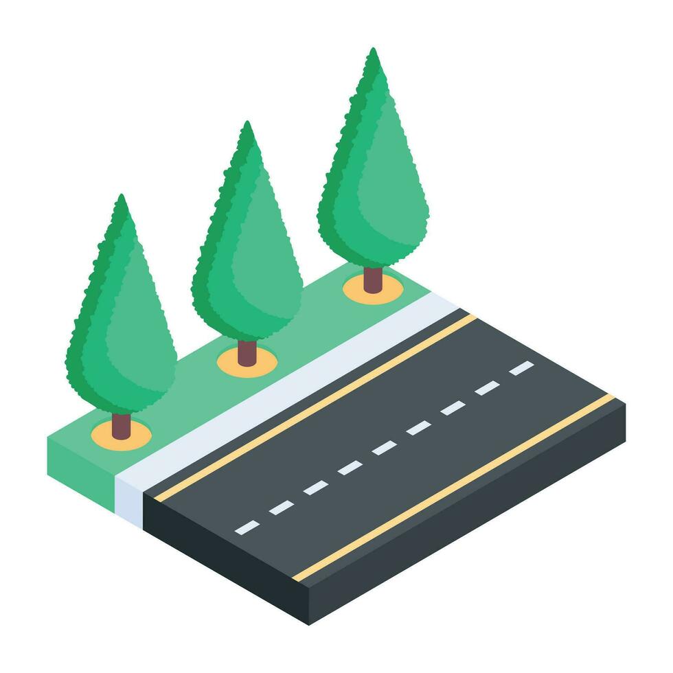 A handy isometric illustration of street lane vector